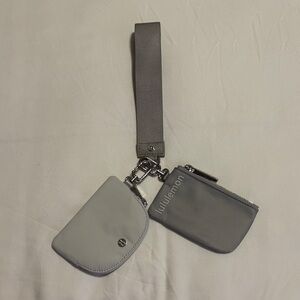 Lululemon Dual Wristlet Gray & Silver.